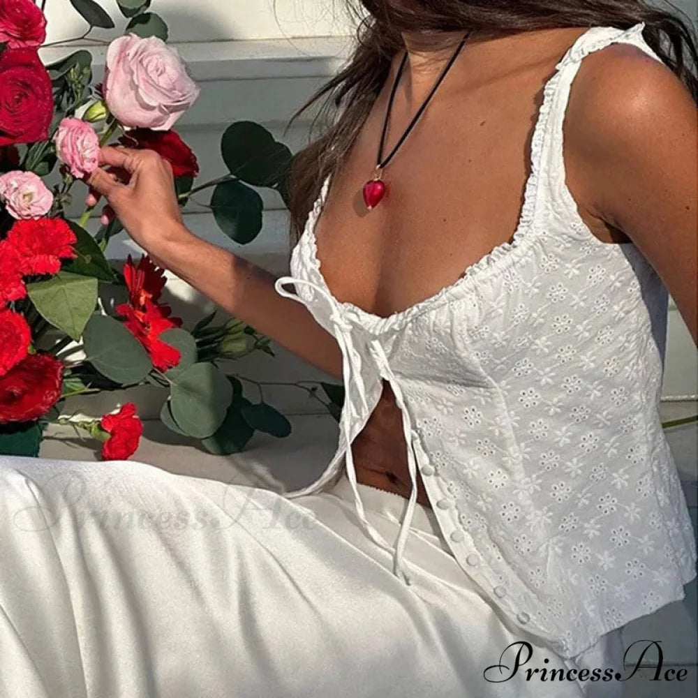 Elegant Stylish Jacquard Button-Up Milkmaid Crop Top croptop-250126