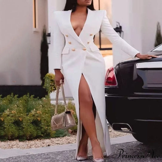 Elegant Suits Blazer Dress White / S