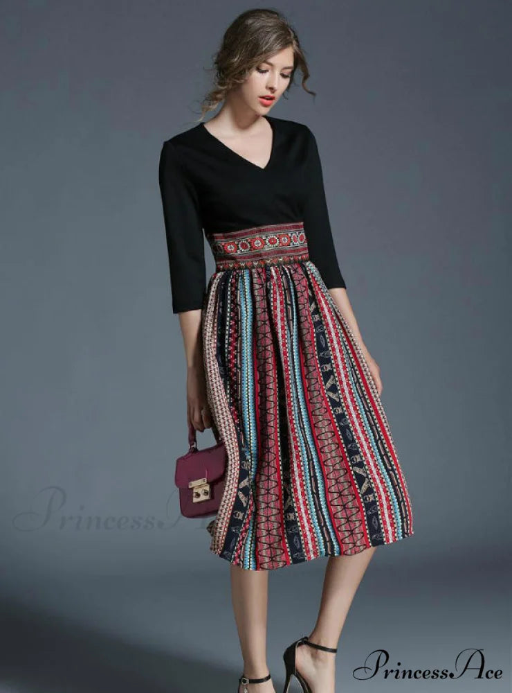 Elegant V-neck Chiffon Long Dress for Office Party
