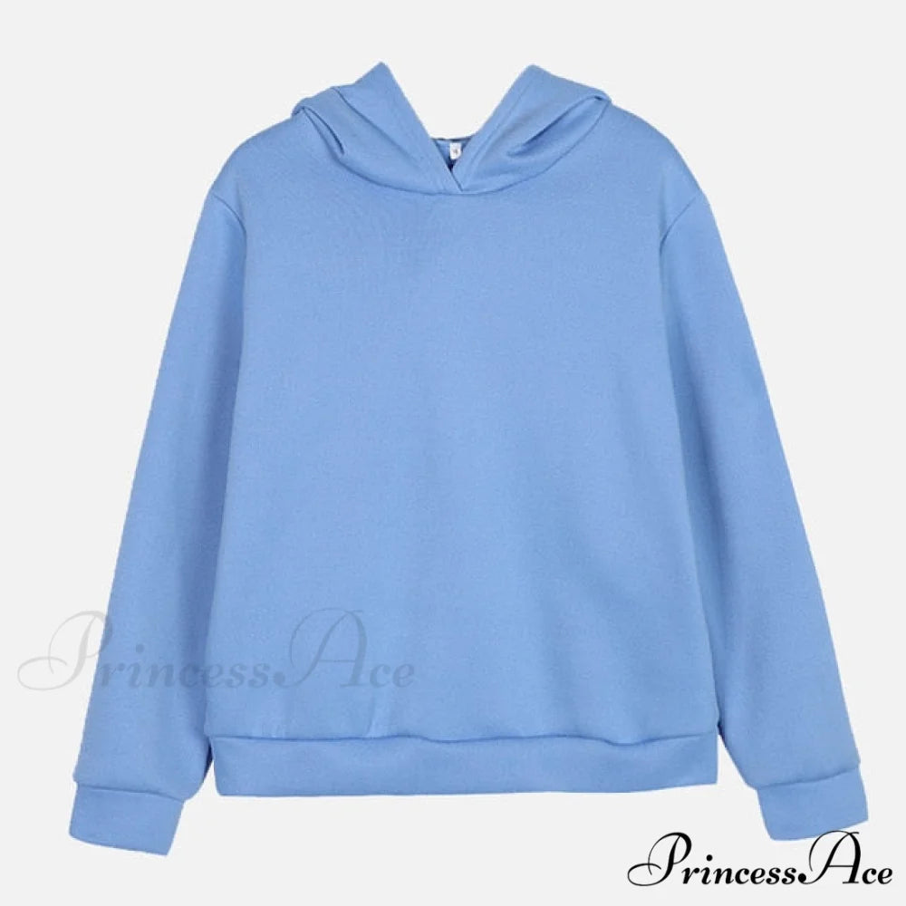 Elegant with Long Sweatshirt Women’s Set and Hoodie Lace-Up Warm Pant Solid Detail