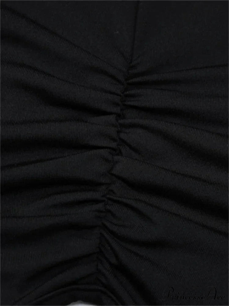 Elegant Women Mesh See Through Sleeve O-Neck Waist Hollow Out Tie-up Cocktail Spring Autumn Vestidos