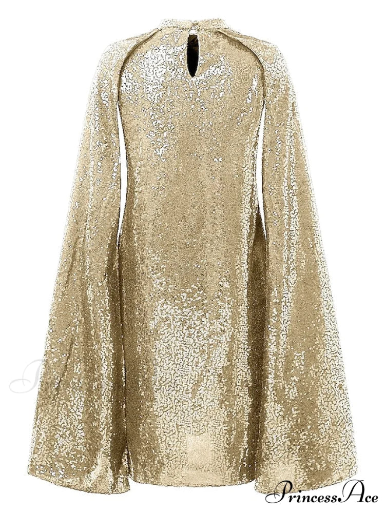 Elegant Women’s Silver Party 2024 Crew Gown Sequins Semi Sizes Split Formal Sequin Gown Neck Mini Brief Gold Sleeveless