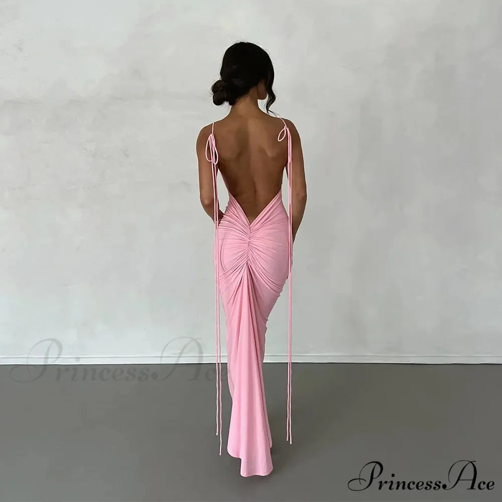 ELERY Elegant MAXI DRESS Pink / XS