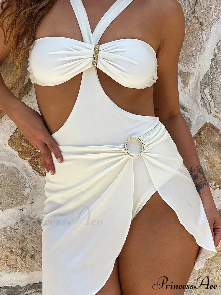 Elevate Out Hollowed Lace Swimsuit Single Piece onepiece-250223
