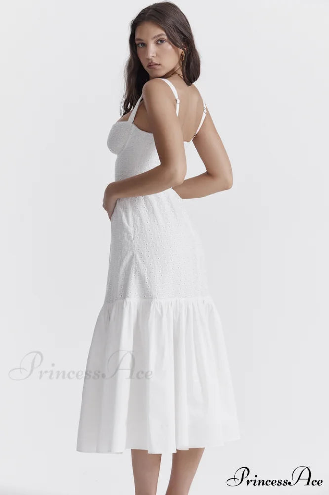 Elia White Broderie Charming Anglaise Midi Dress