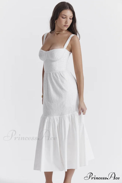 Elia White Broderie Charming Anglaise Midi Dress
