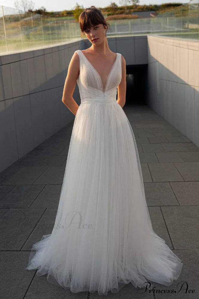 Elinor Tulle Graceful A-line Wedding Dress Ivory / 2