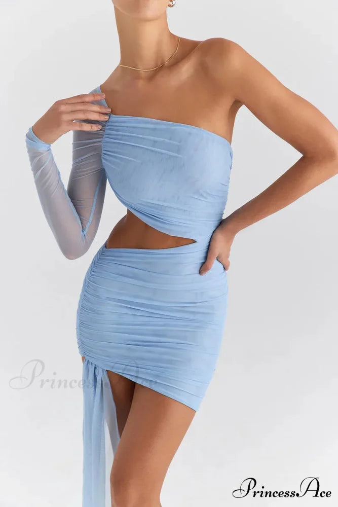 Elise Mini Stylish Bodycon Dress L / Blue