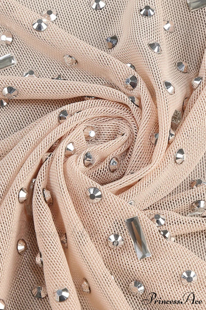 Embellished Draped Stylish Ruffle Maxi Dress