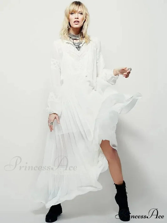 Embroidered Blossom V-neck Separated Mini Bohemian Dress bohodress-250126