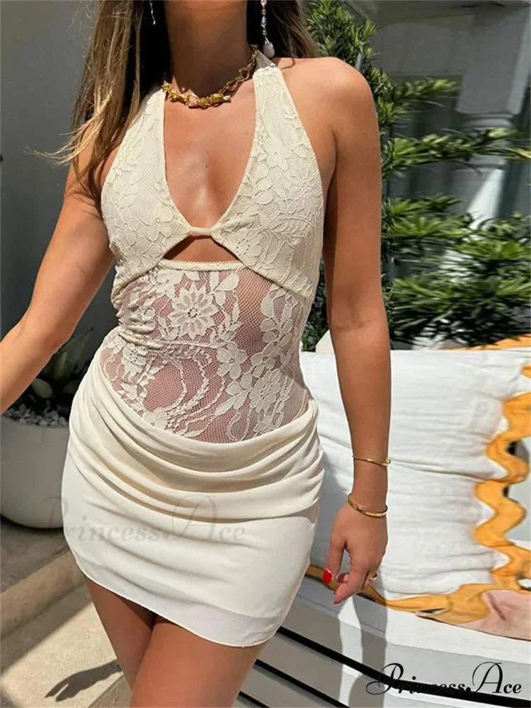 Embroidered Petite Dress Ivory / S minidress-250223