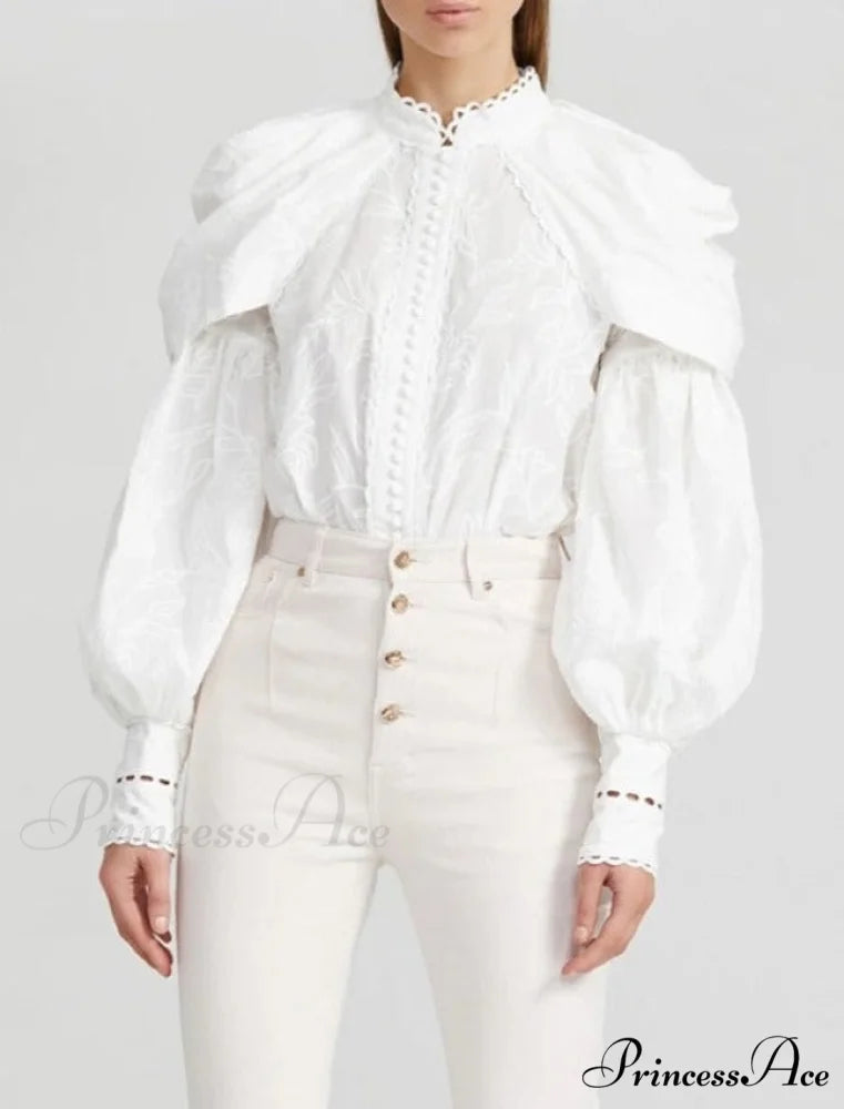 EMBROIDERED VIRGINIA BLOUSE White / S