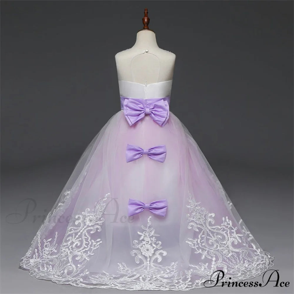 Embroidery Gown 6-14 Lace Wedding Flower Teen Party Girls Birthday Formal For Christmas Clothes Red Kids Dresses Gown