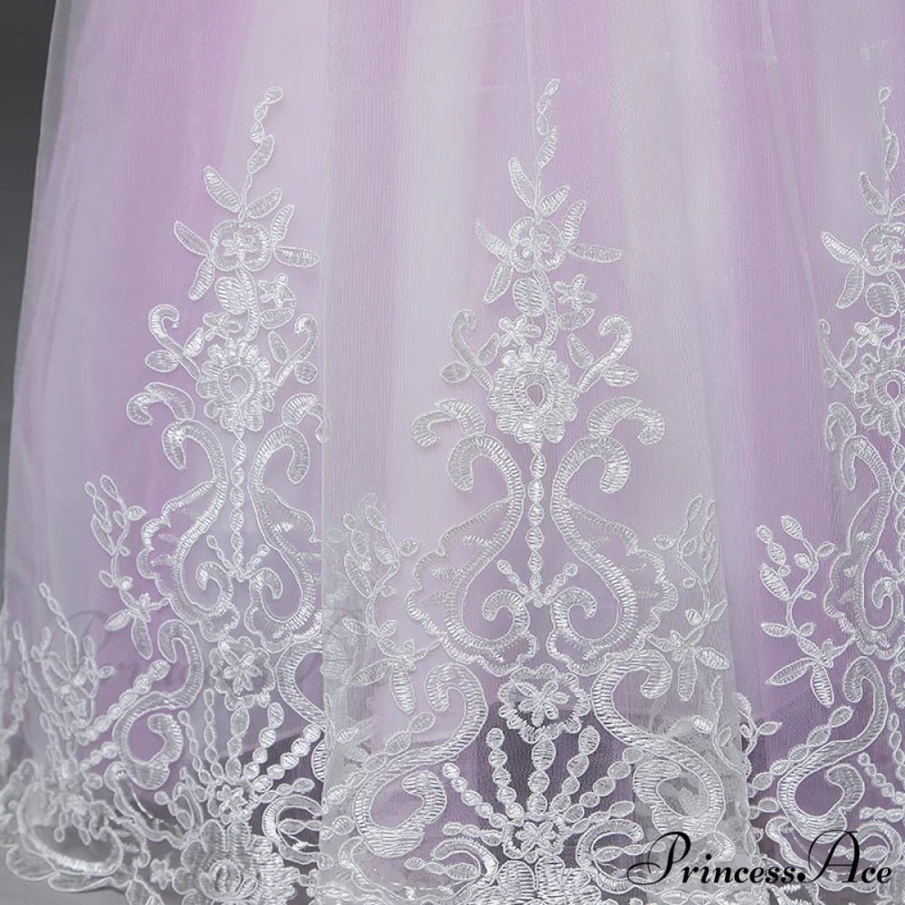 Embroidery Gown 6-14 Lace Wedding Flower Teen Party Girls Birthday Formal For Christmas Clothes Red Kids Dresses Gown
