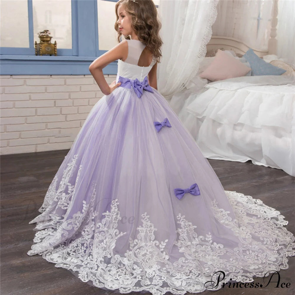 Embroidery Gown 6-14 Lace Wedding Flower Teen Party Girls Birthday Formal For Christmas Clothes Red Kids Dresses Gown