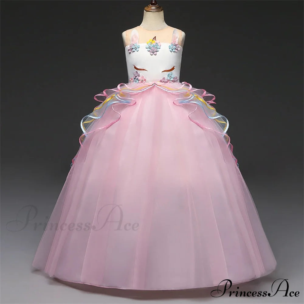 Embroidery Gown 6-14 Lace Wedding Flower Teen Party Girls Birthday Formal For Christmas Clothes Red Kids Dresses Gown