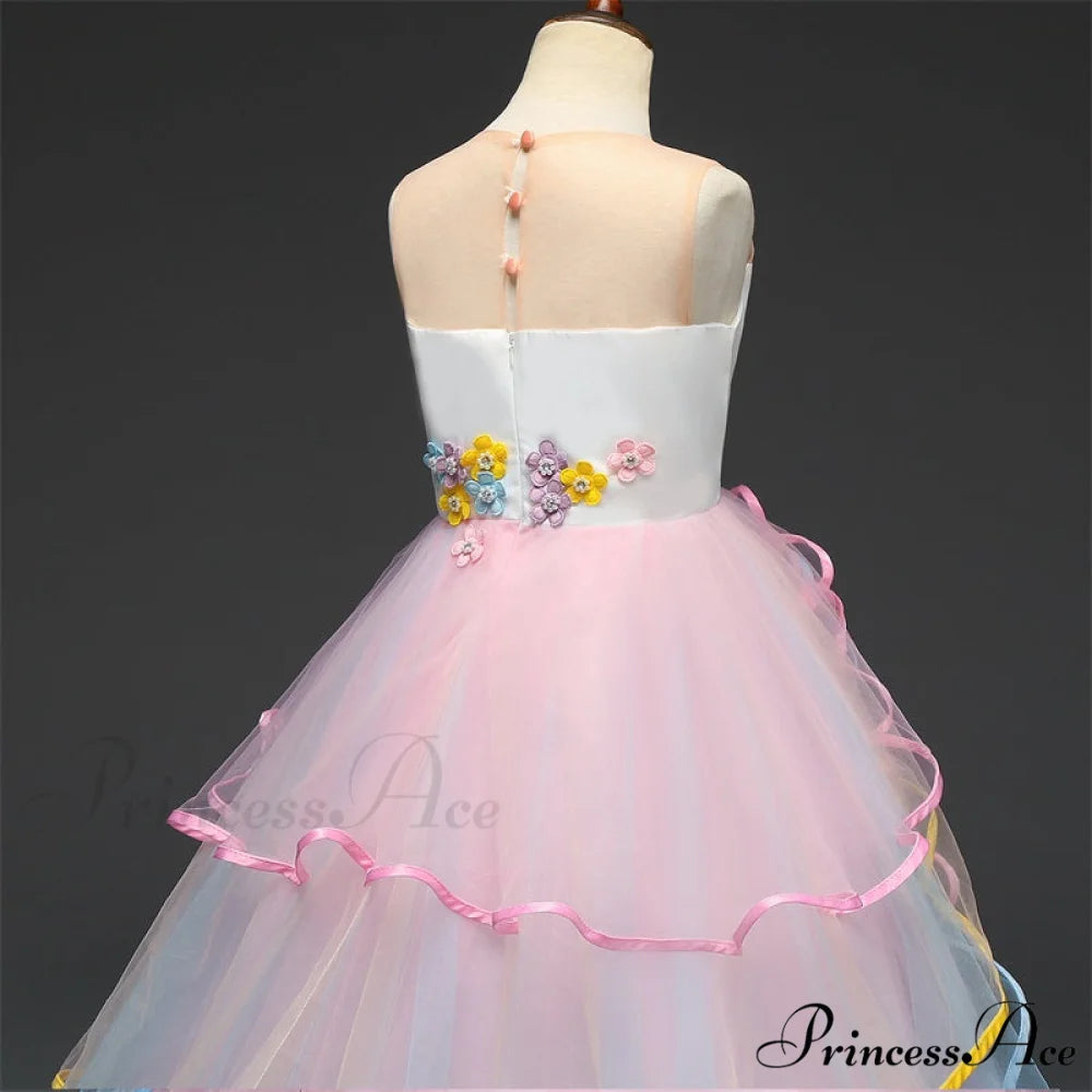 Embroidery Gown 6-14 Lace Wedding Flower Teen Party Girls Birthday Formal For Christmas Clothes Red Kids Dresses Gown