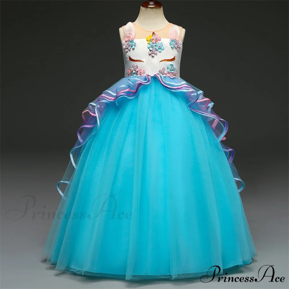 Embroidery Gown 6-14 Lace Wedding Flower Teen Party Girls Birthday Formal For Christmas Clothes Red Kids Dresses Gown