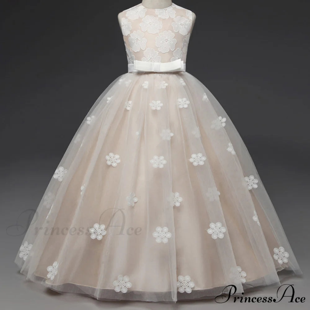 Embroidery Gown 6-14 Lace Wedding Flower Teen Party Girls Birthday Formal For Christmas Clothes Red Kids Dresses Gown