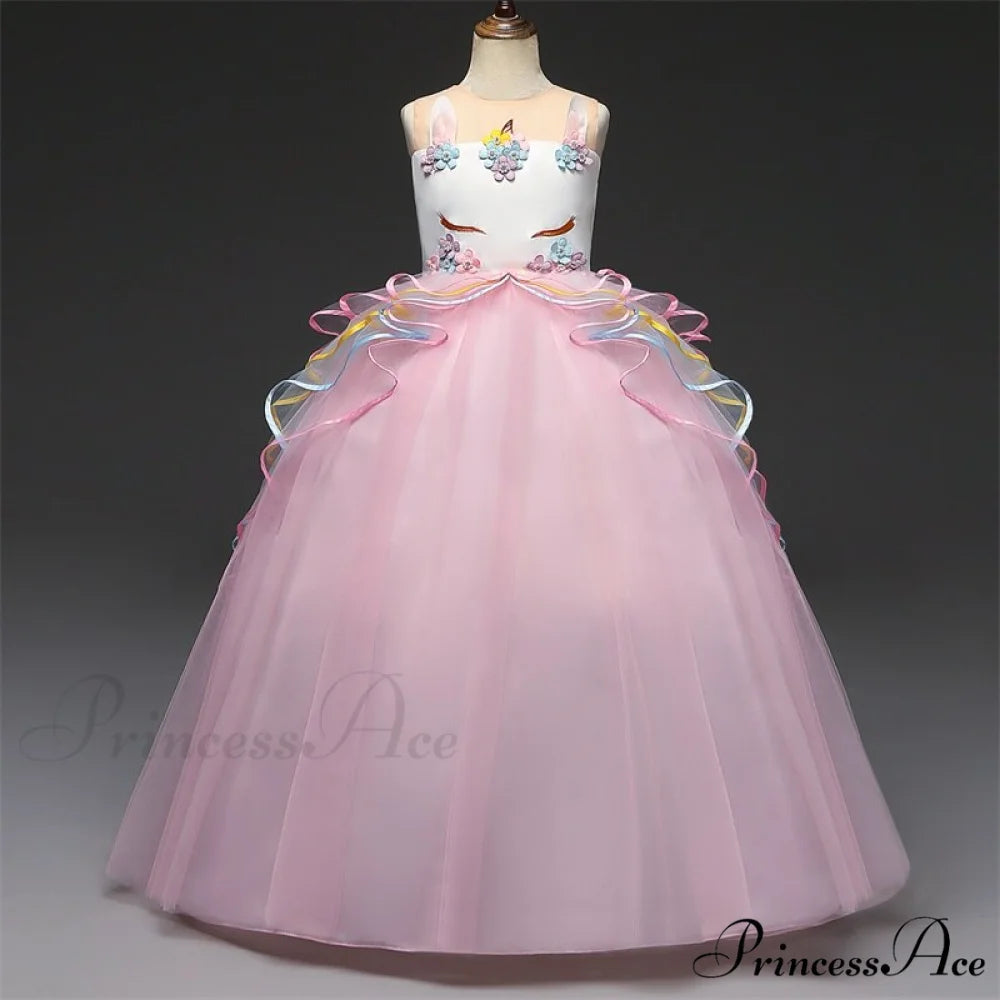 Embroidery Gown 6-14 Lace Wedding Flower Teen Party Girls Birthday Formal For Christmas Clothes Red Kids Dresses Gown