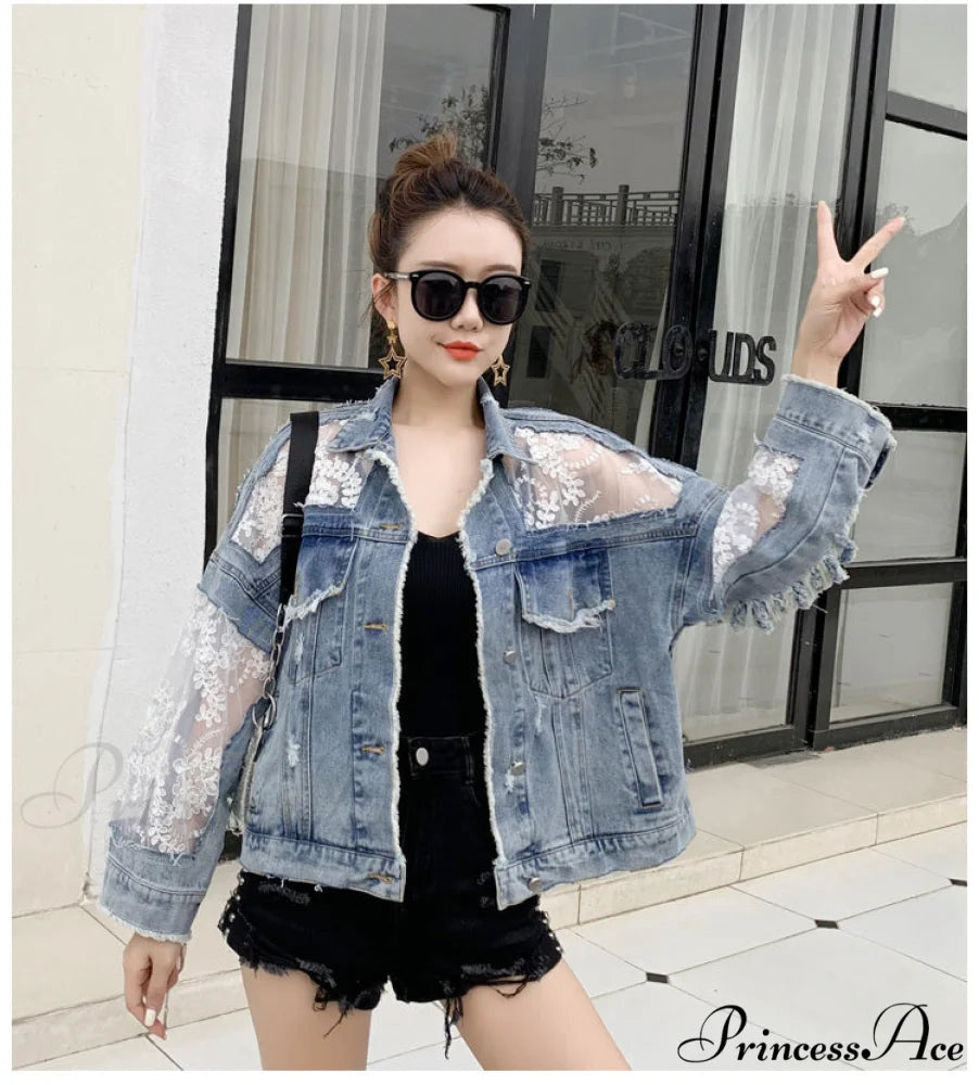 Embroidery Patchwork Stylish Denim Jacket