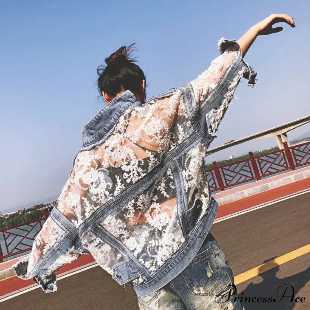 Embroidery Patchwork Stylish Denim Jacket