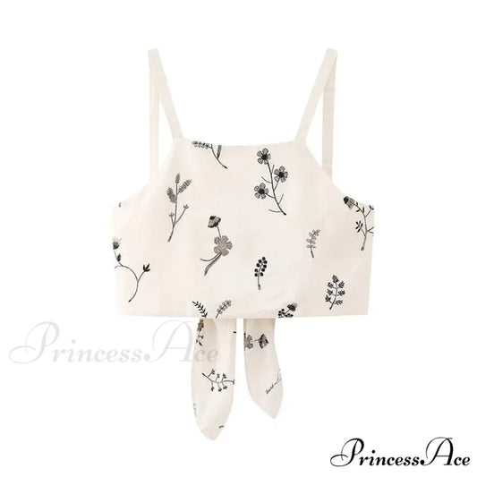 Embroidery Strap Maxi Dress Top / XS