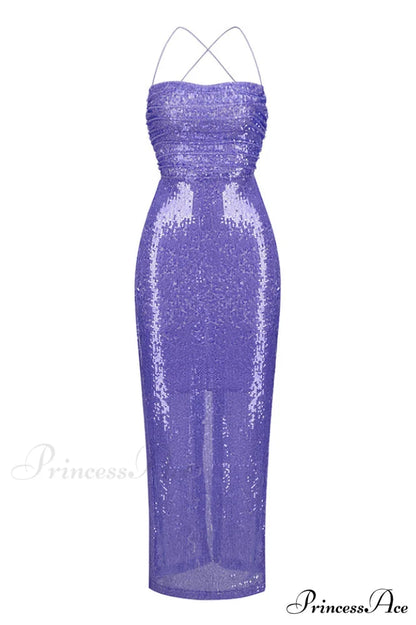 Emilina Sequin Stylish Backless Maxi Dress