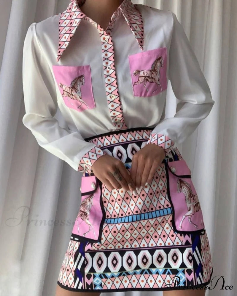 EMILY BLOUSE AND SKIRT Colorfull / M