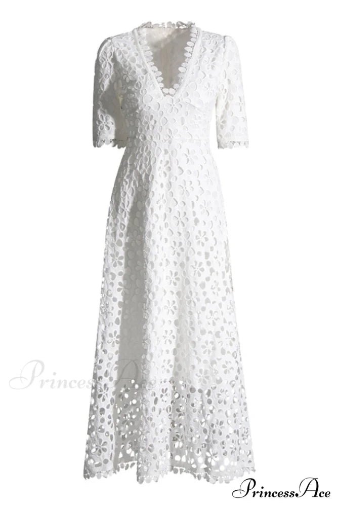 Emily in Paris Charming White Maxi Dress