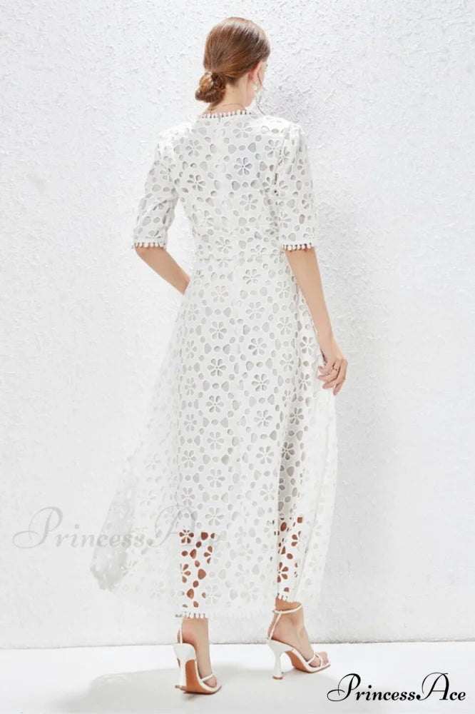 Emily in Paris Charming White Maxi Dress