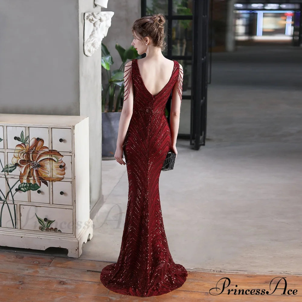 Emily Mermaid Sequin Charming Sleeveless Prom Dress