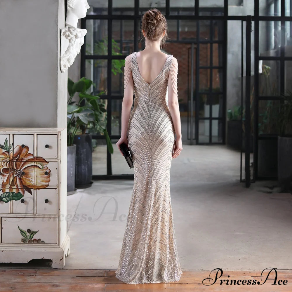 Emily Mermaid Sequin Charming Sleeveless Prom Dress