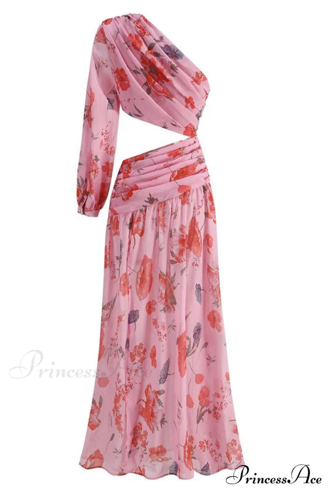 Emily Printed Stylish One Shoulder Dress