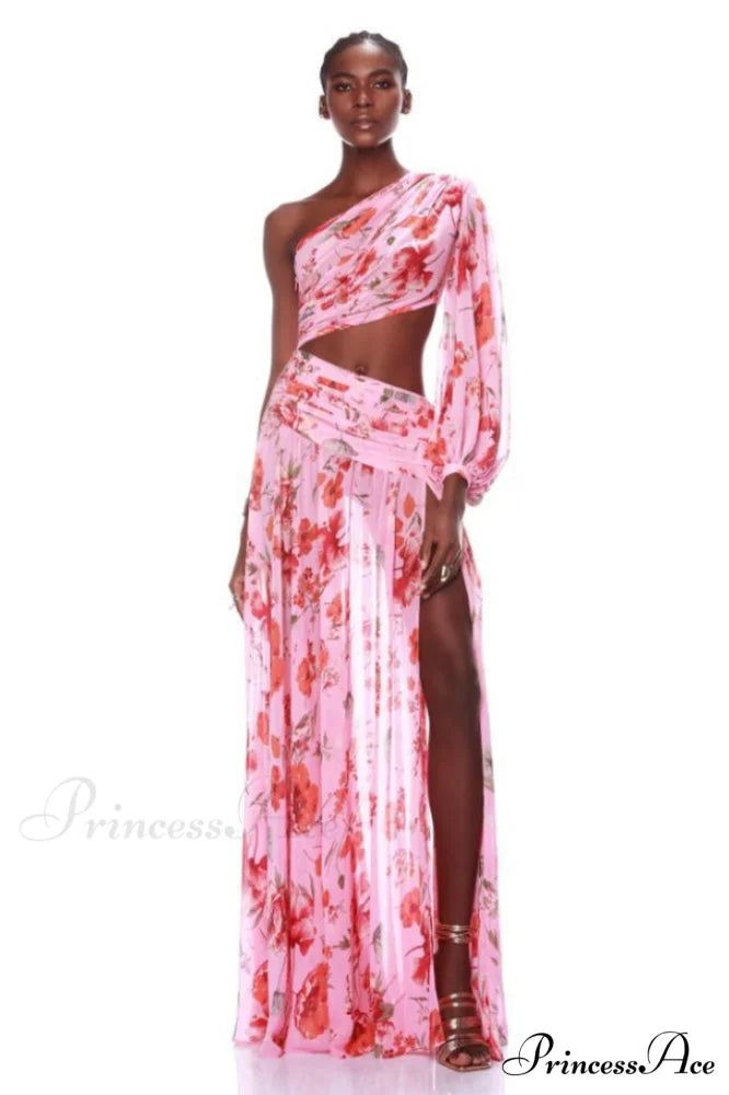 Emily Printed Stylish One Shoulder Dress