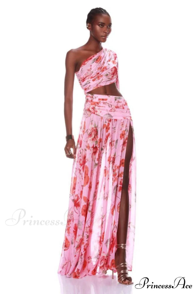 Emily Printed Stylish One Shoulder Dress