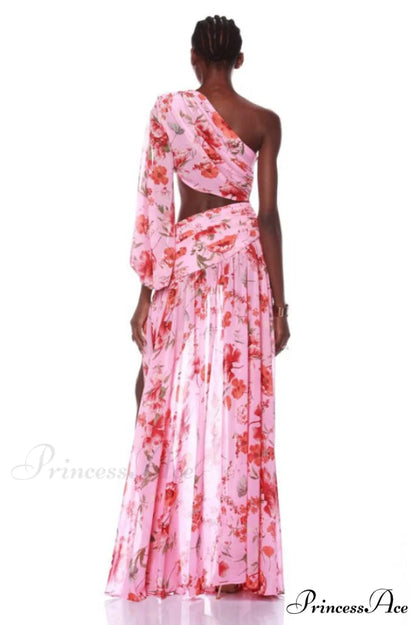 Emily Printed Stylish One Shoulder Dress
