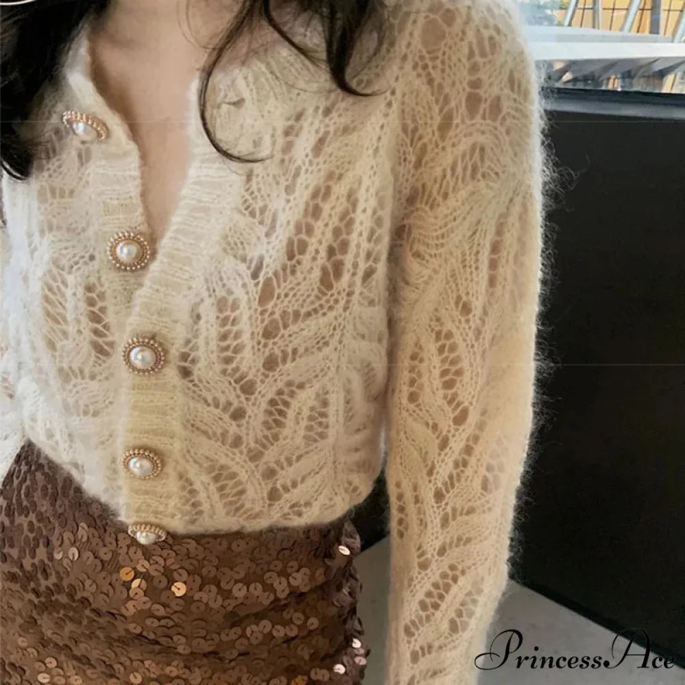 Empty Out Solitary Fastened Spring Knit Cardigan cardiagn-250126