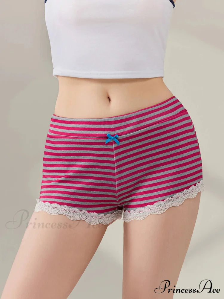 Enchanting Bow Lace Trim Brief short-250223