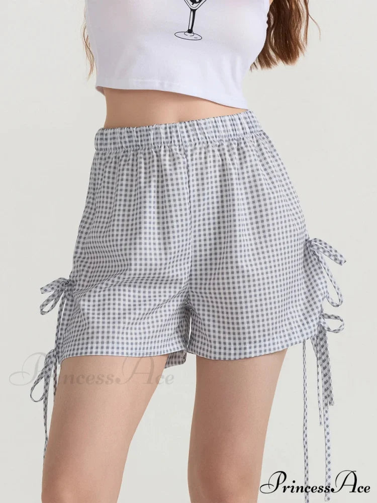 Enchanting Bowknot Relaxed Lounge Short white / S short-250223