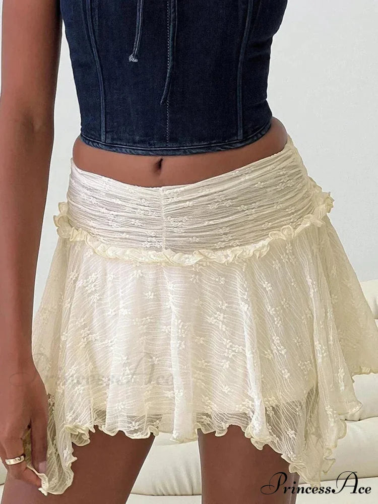 Enchanting Grunge Tiered Frill Skirt WHITE / S skirts-250223