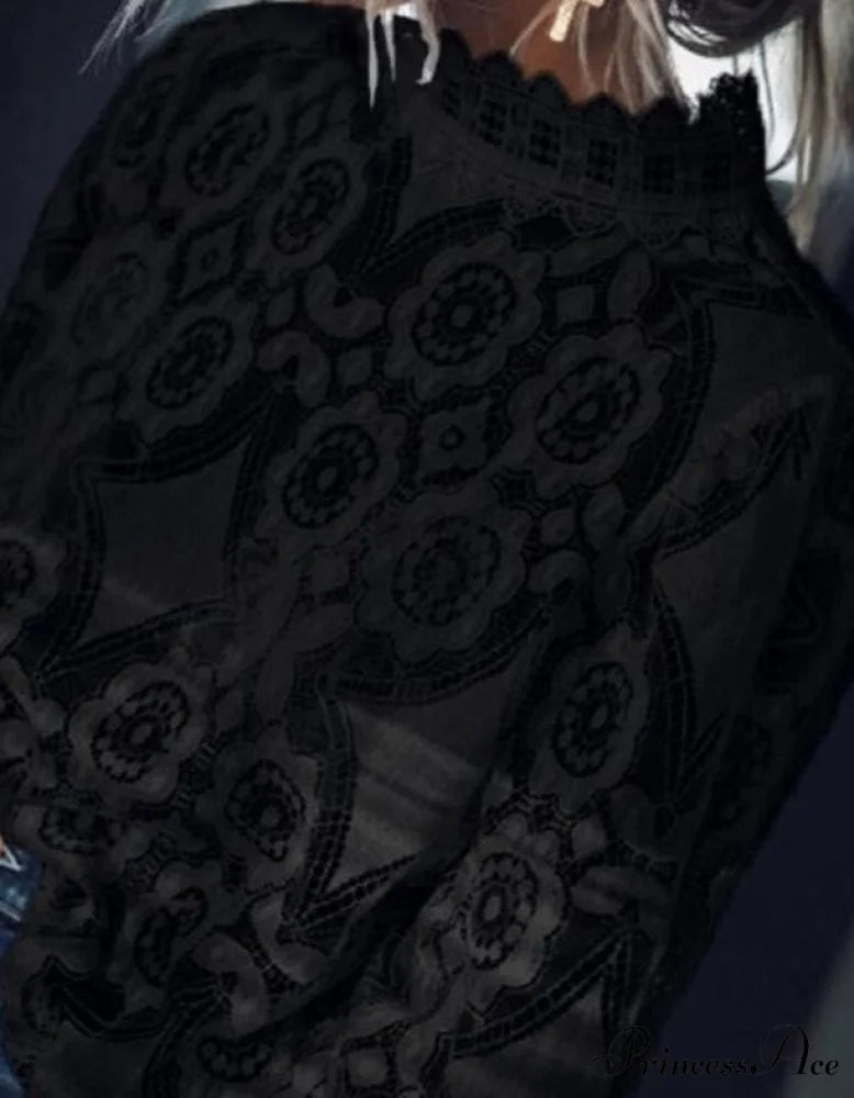 Endia Lace Blouse S / Black