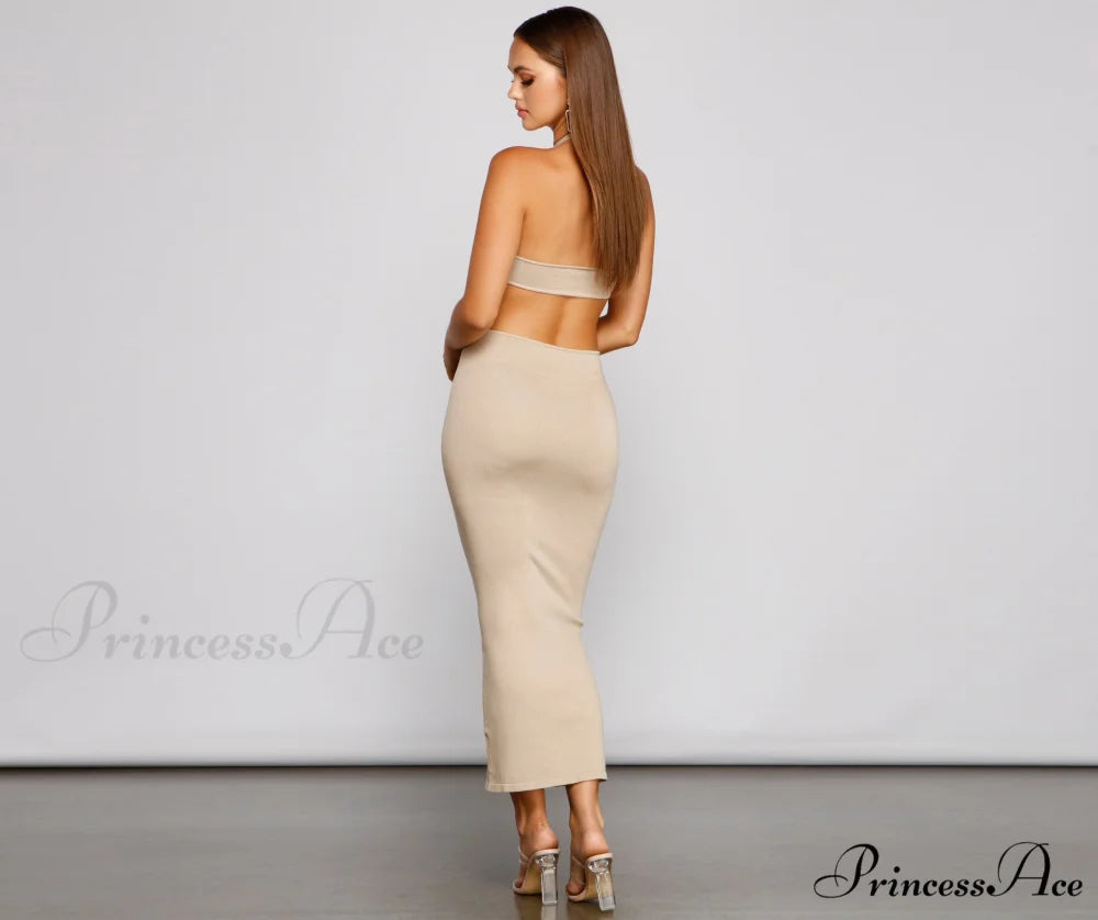 Endless Summer Stylish Halter Cutout Dress