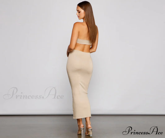 Endless Summer Stylish Halter Cutout Dress