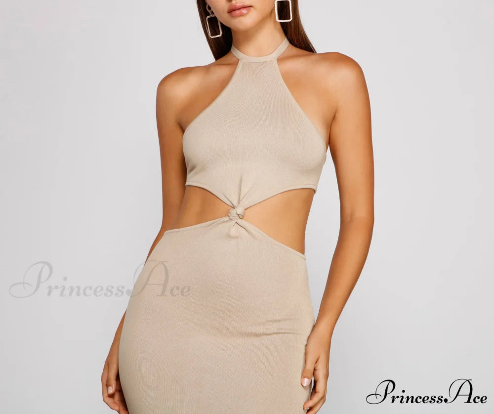 Endless Summer Stylish Halter Cutout Dress