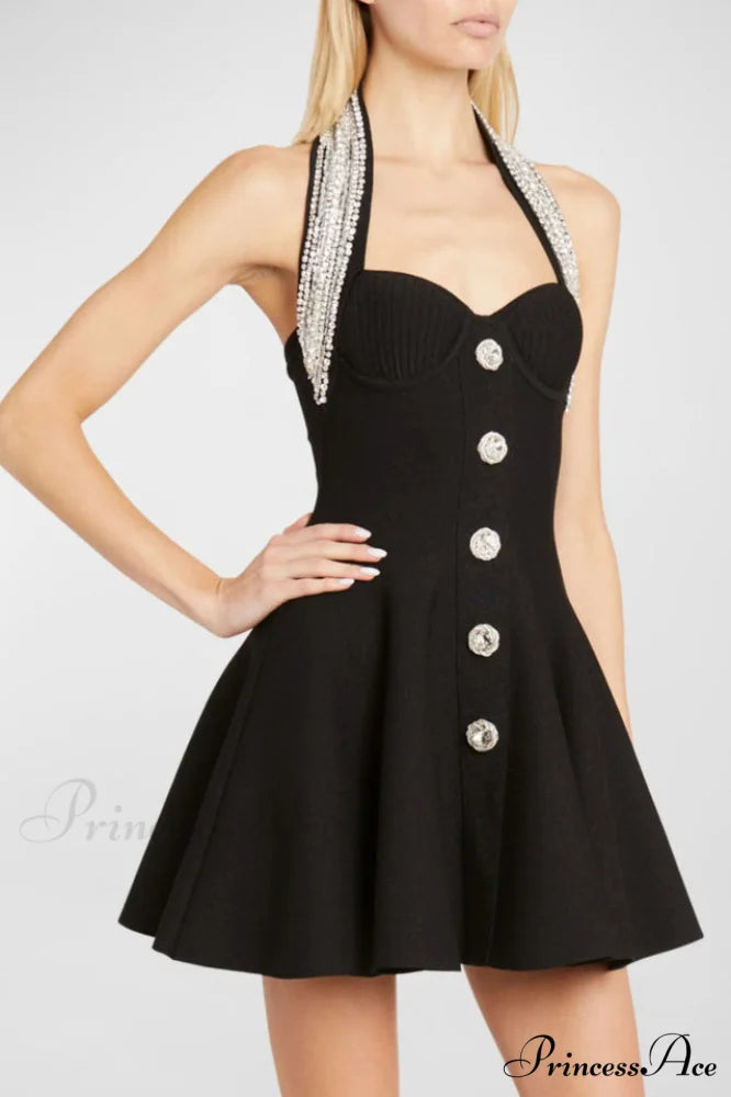 Enya Knit Stylish Backless Mini Dress