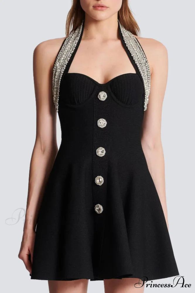 Enya Knit Stylish Backless Mini Dress
