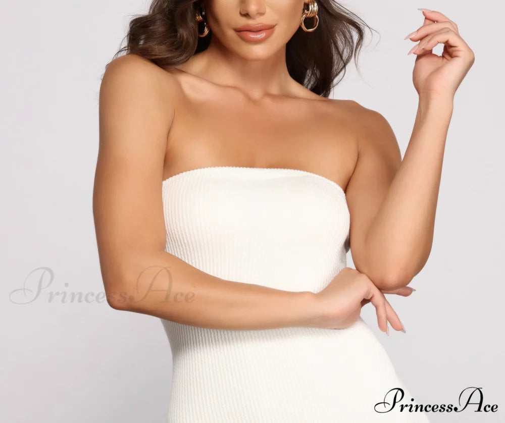 Essential Ribbed Stylish Tube Mini Dress