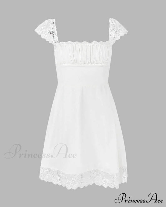 Euboea Sweetheart Stylish Mini Dress White / XS