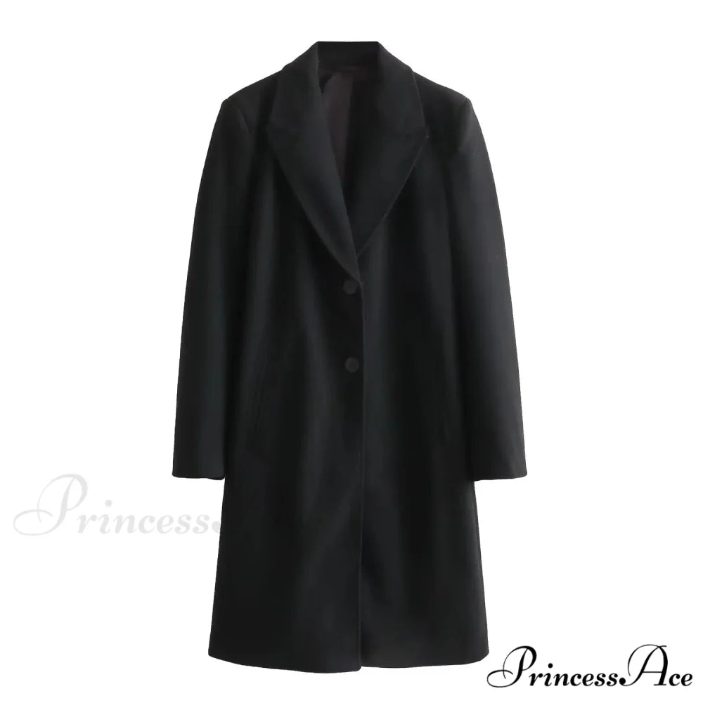 European Soft Slim Style Overcoat Modified Title: European Gentle Fitted Fashion Overcoat Black / XS overcoats-241228